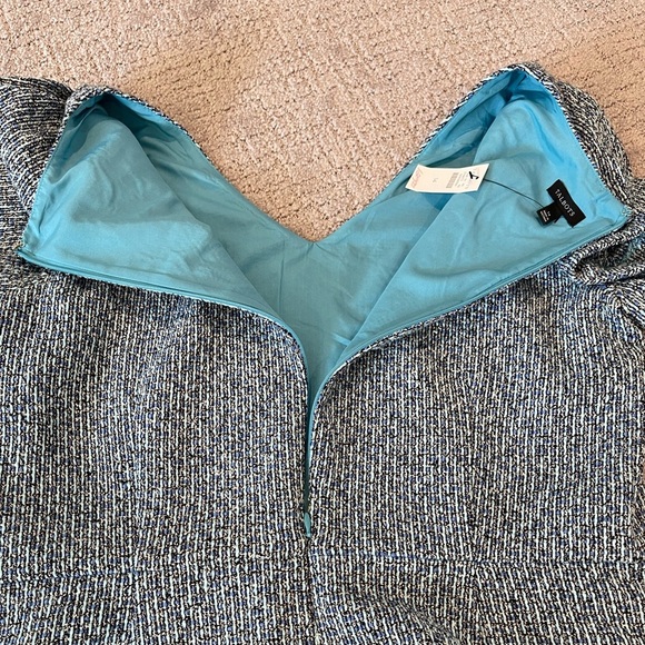 NWT Talbots Spring Tweed A-Line Dress, Blue, Short Sleeves, Knee Length, Sz 14 - Picture 11 of 15